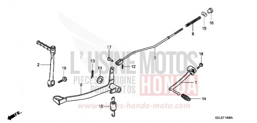 BRAKE PEDAL/KICK STARTERARM CRF50FA de 2010